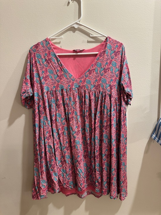 Simply Southern Tops - Simply Southern Pink and Teal Sealife V-Neck Tunic